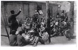 An open-air school in French speaking Africa, before 1914